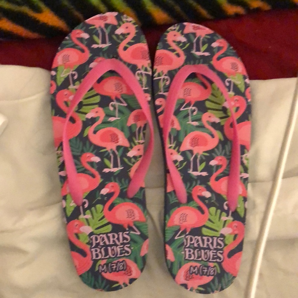 Paris blues beach slippers